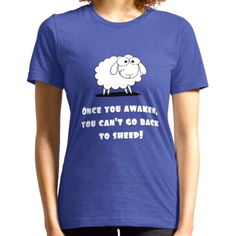 Red Bubble Blue Funny Sheep Tee Size Small